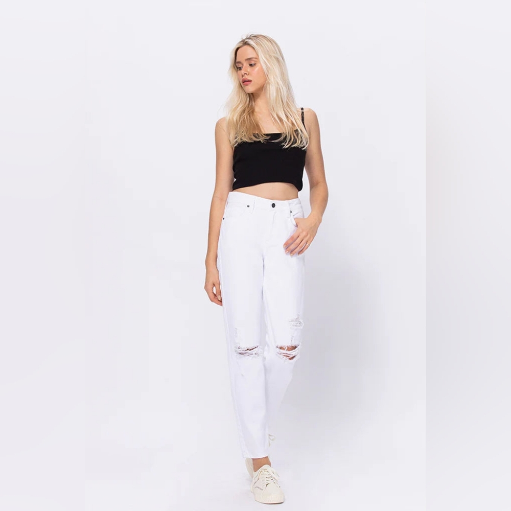 HIDDEN Bailey White High Rise Boyfriend Jeans In 24 NWT
